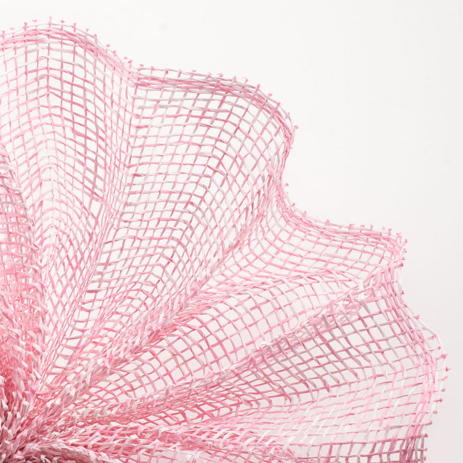 10" Two-Tone Poly Burlap Mesh: Pink & White