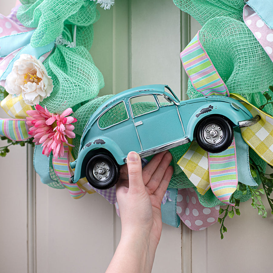 12" Half Bug Car Wall Decor: Antique Blue