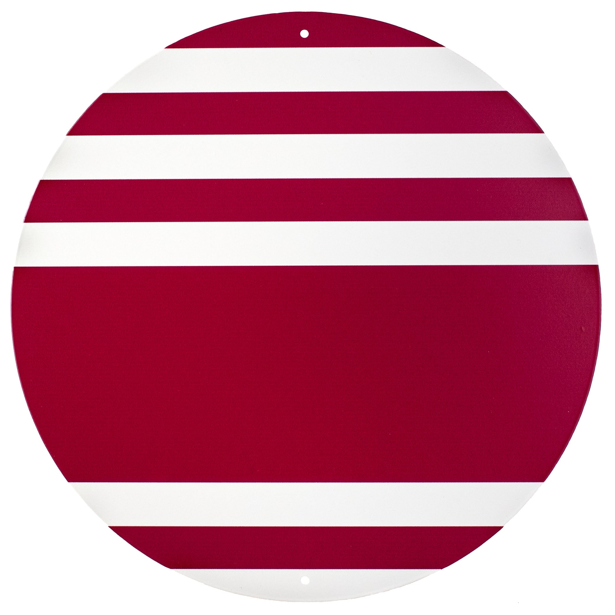 12" Metal Sign: Red With White Stripes Blank to Personalize