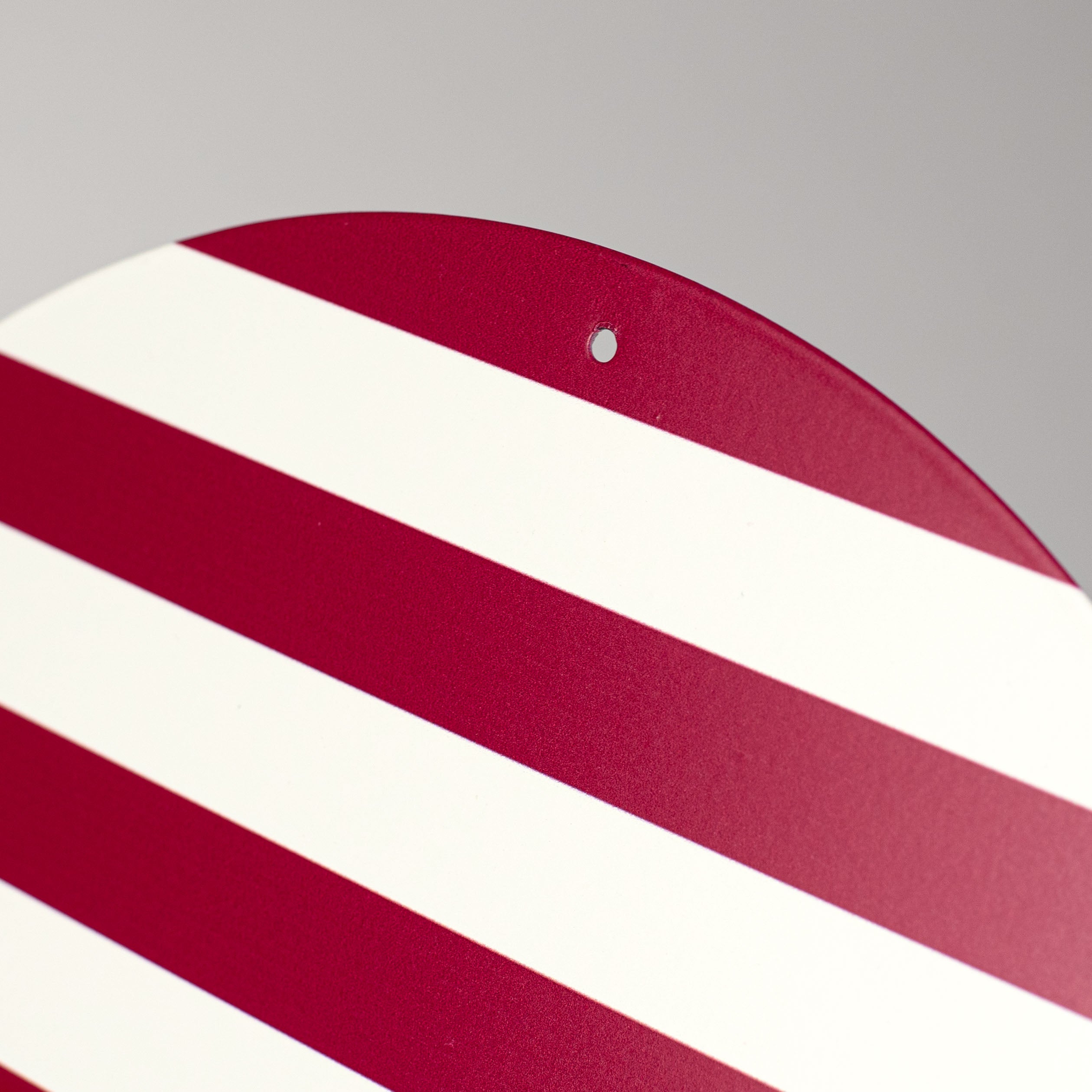 12" Metal Sign: Red With White Stripes Blank to Personalize