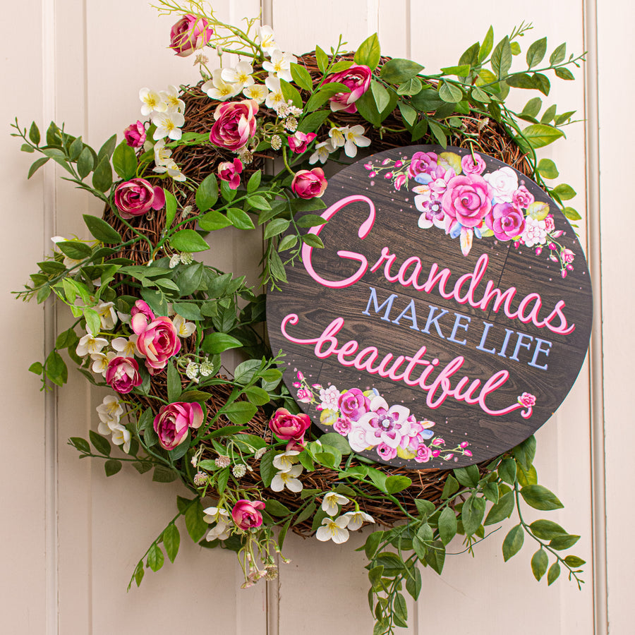 12" Metal Sign: Grandmas Make Life Beautiful