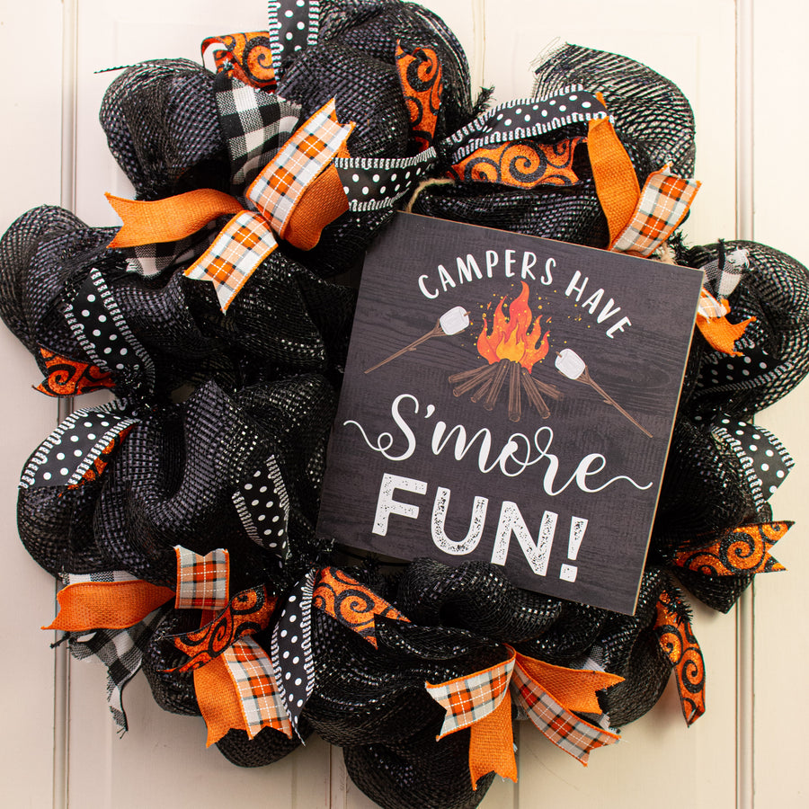 10" Square Wooden Sign: Campers Have S'more Fun