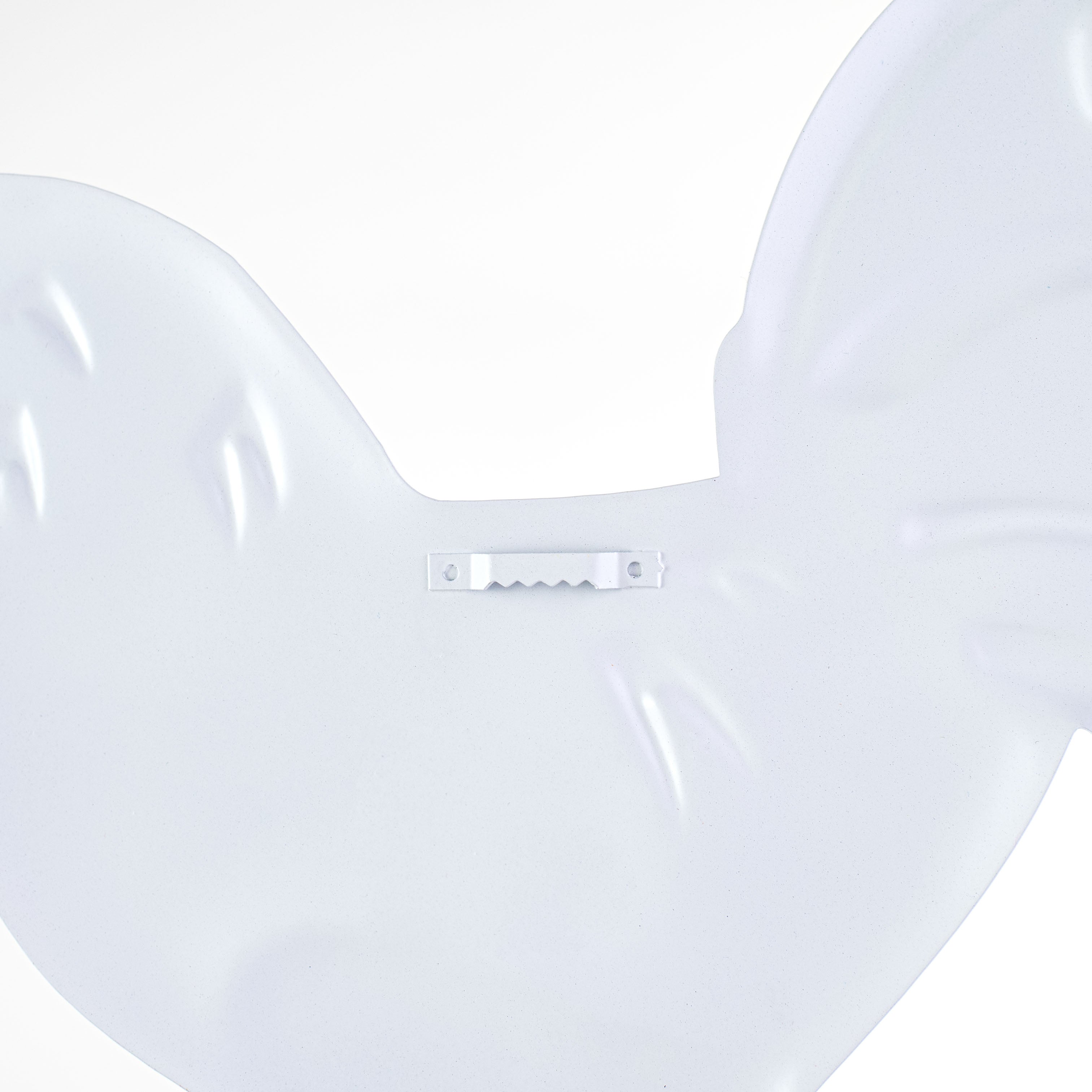 12" Metal Embossed Hanger: White Rooster