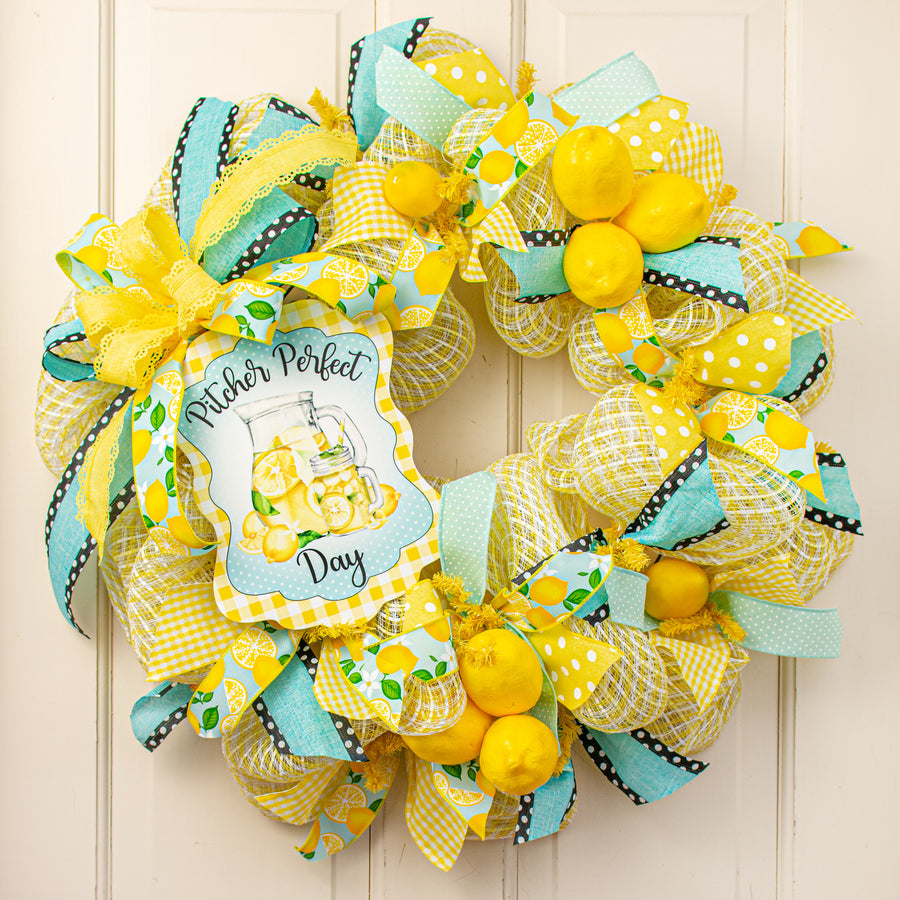 10" Waterproof Sign: Pitcher Perfect Lemonade Yellow
