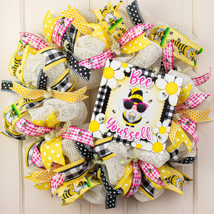 9" Waterproof Sign: Bee Yourself Gnome