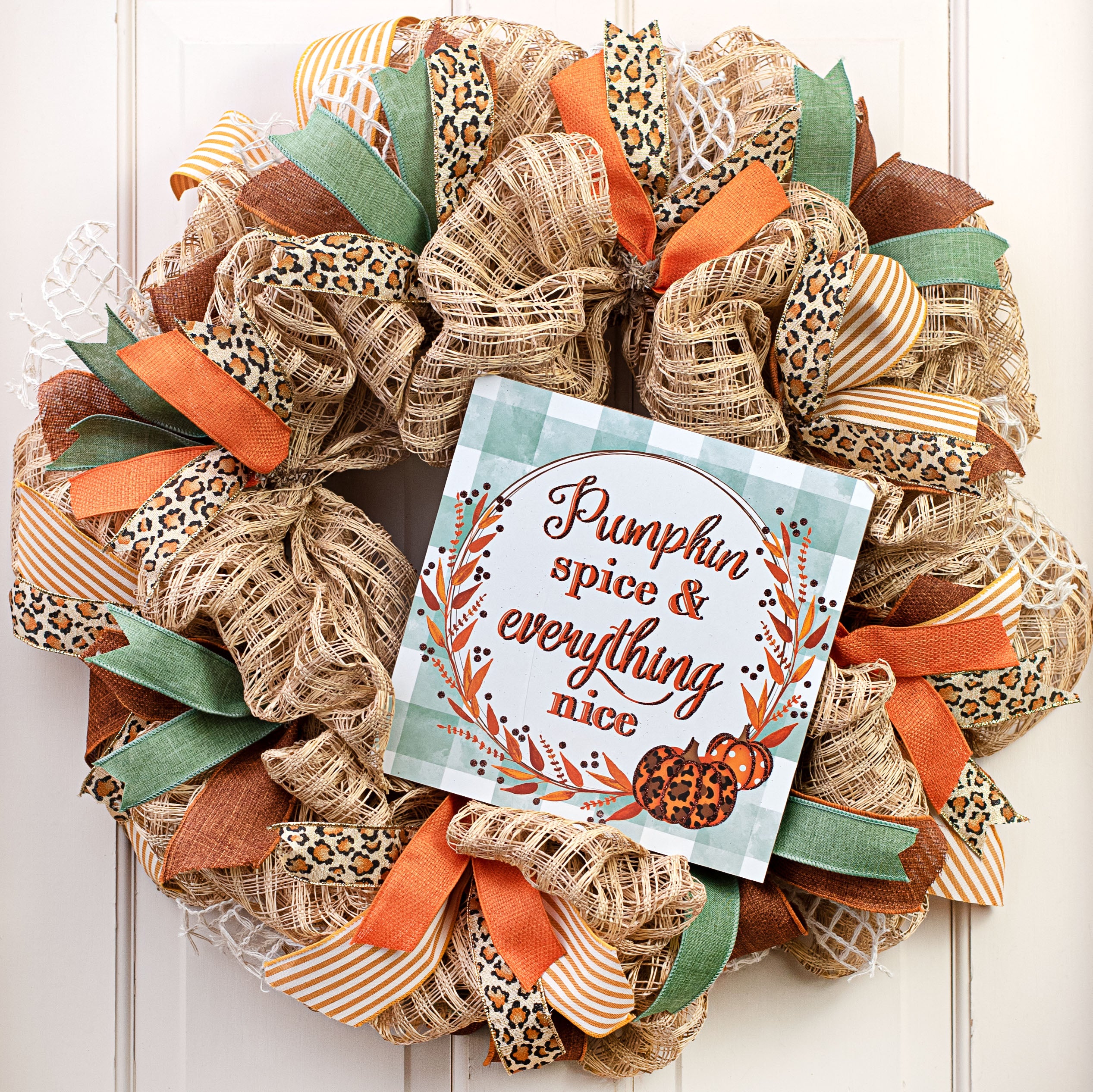10" Square Wooden Sign: Pumpkin Spice Glitter