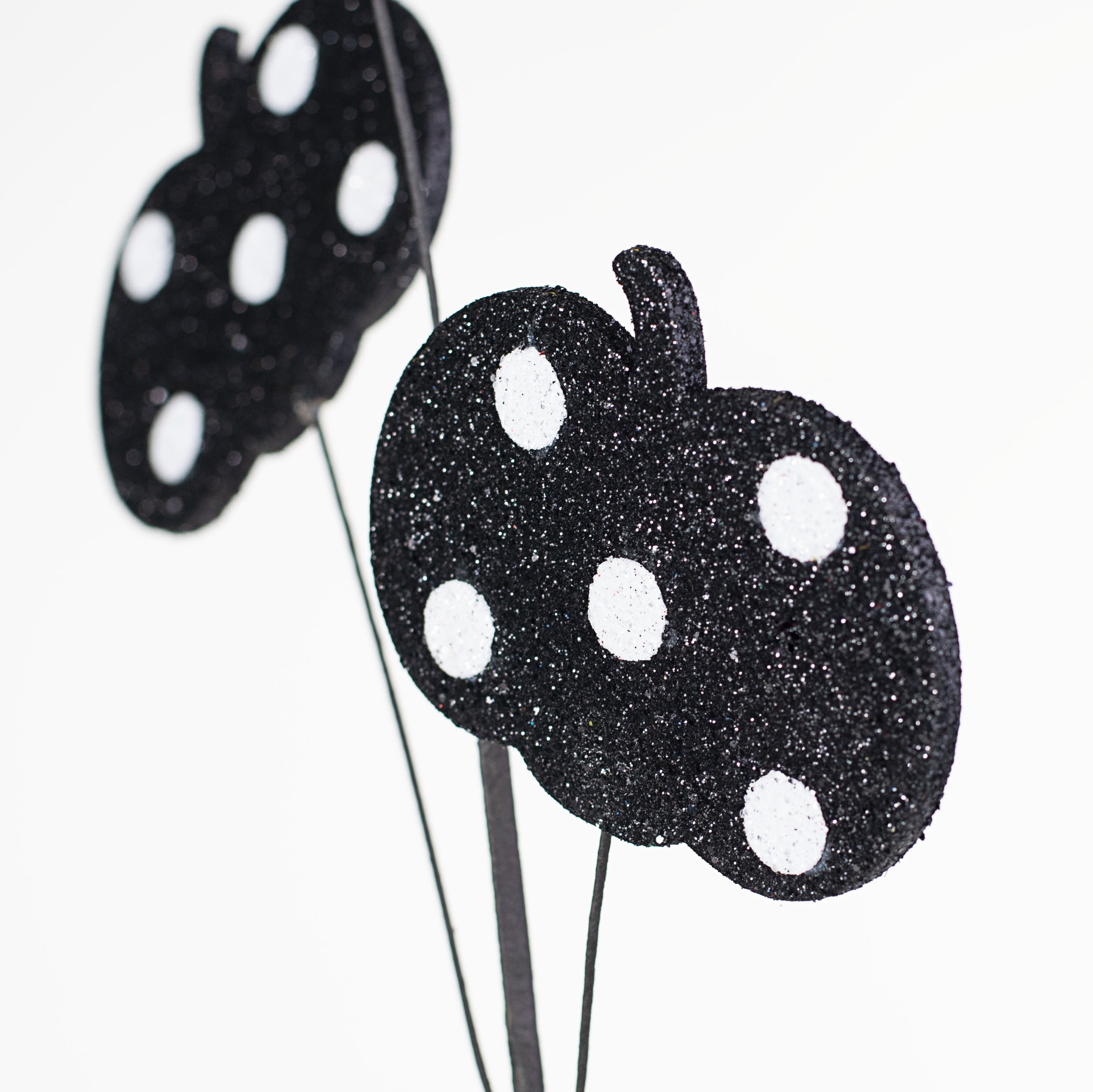 31" Glitter Polka Dot Pumpkin Spray: Black & White