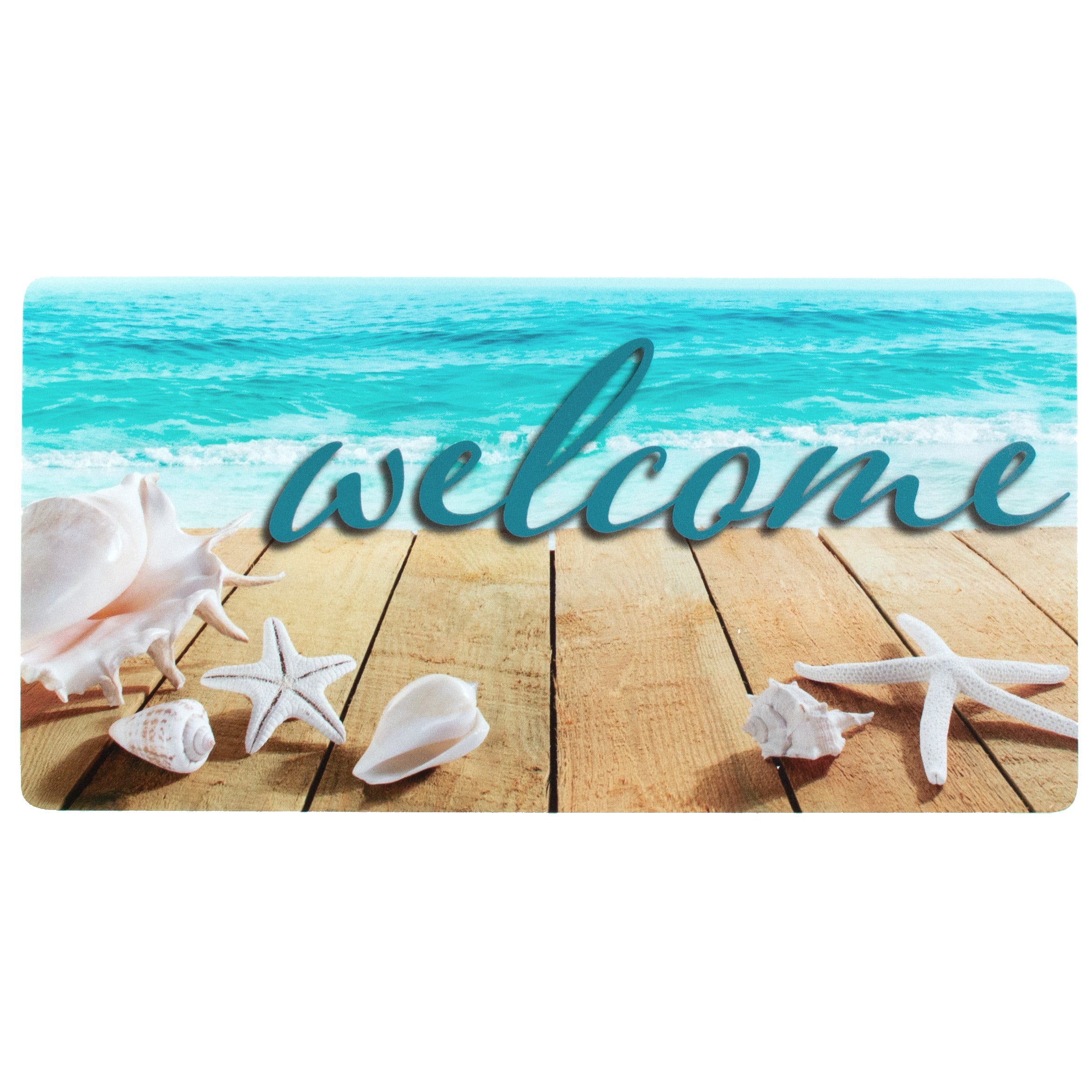 12" Waterproof Sign: Welcome Seashell Beach