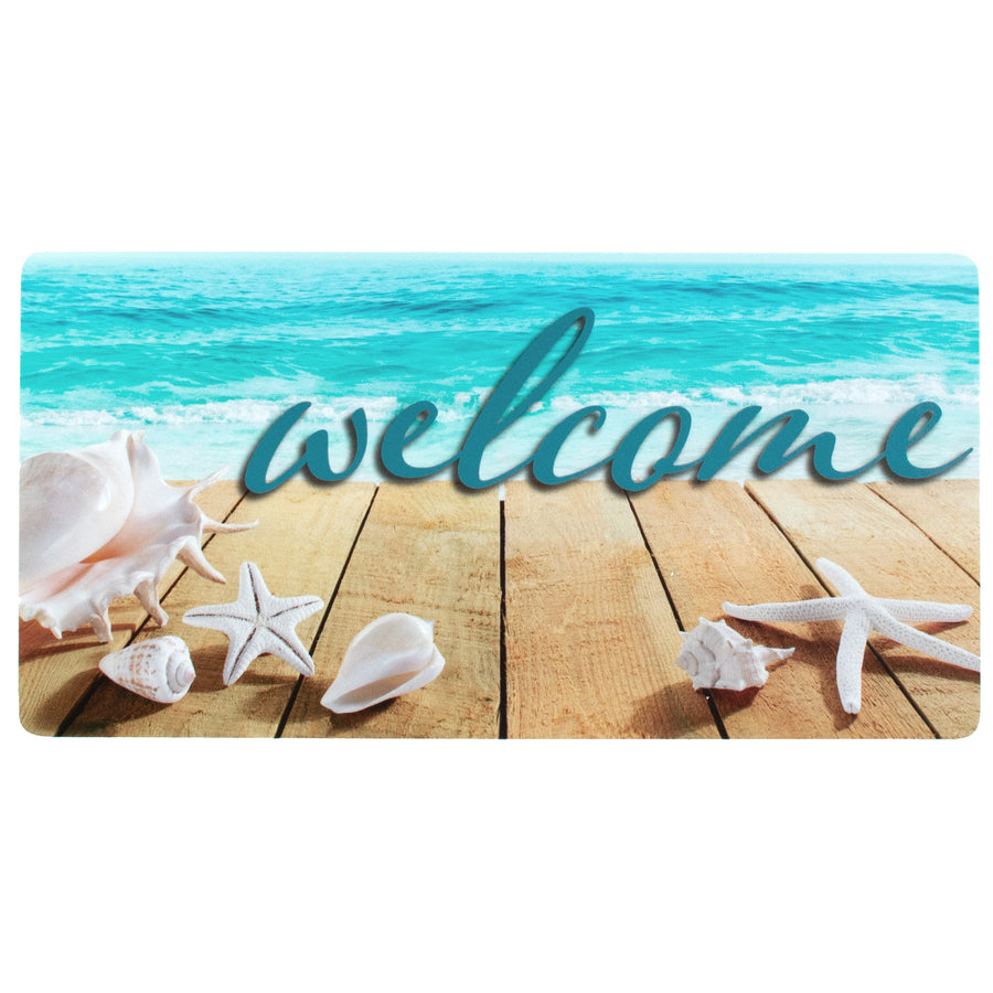 12" Waterproof Sign: Welcome Seashell Beach