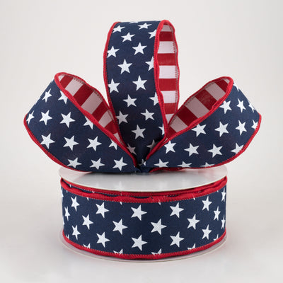 1.5" Two Sided Stars & Stripes Ribbon (10 Yards)