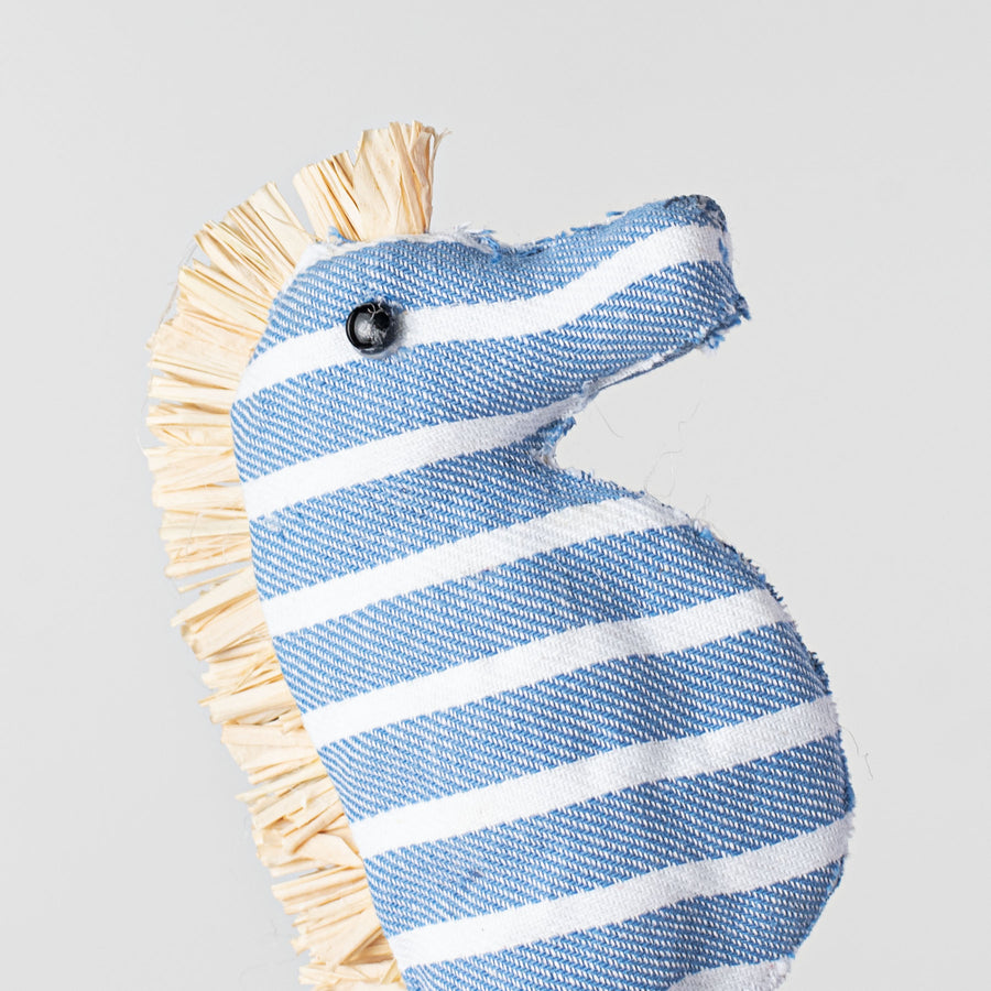 5.5" Nautical Stripe Seahorse Ornament