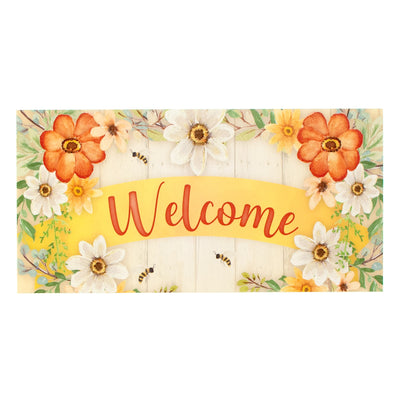 12" Waterproof Sign: Welcome Floral Bees