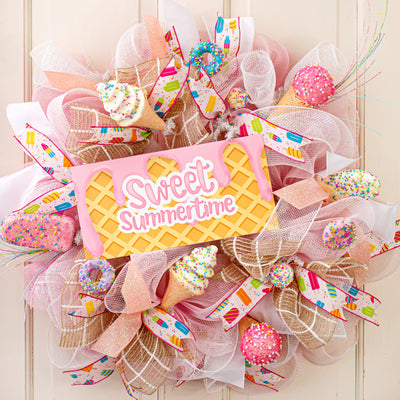 12" Waterproof Sign: Sweet Summertime Ice Cream Cone
