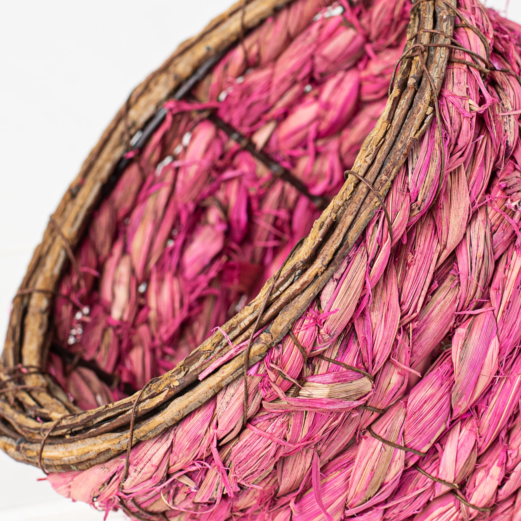7" Jute Basket: Pink