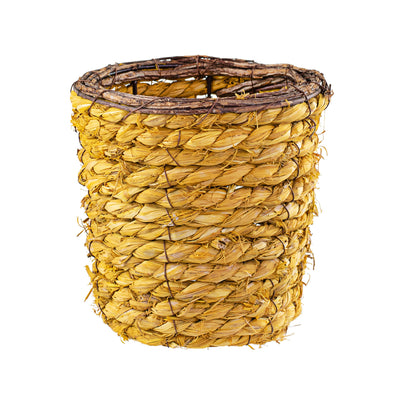 7" Jute Basket: Yellow
