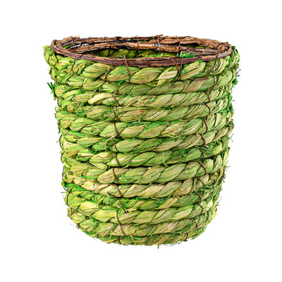 7" Jute Basket: Green