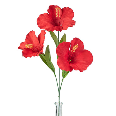 27" Hibiscus Spray: Red