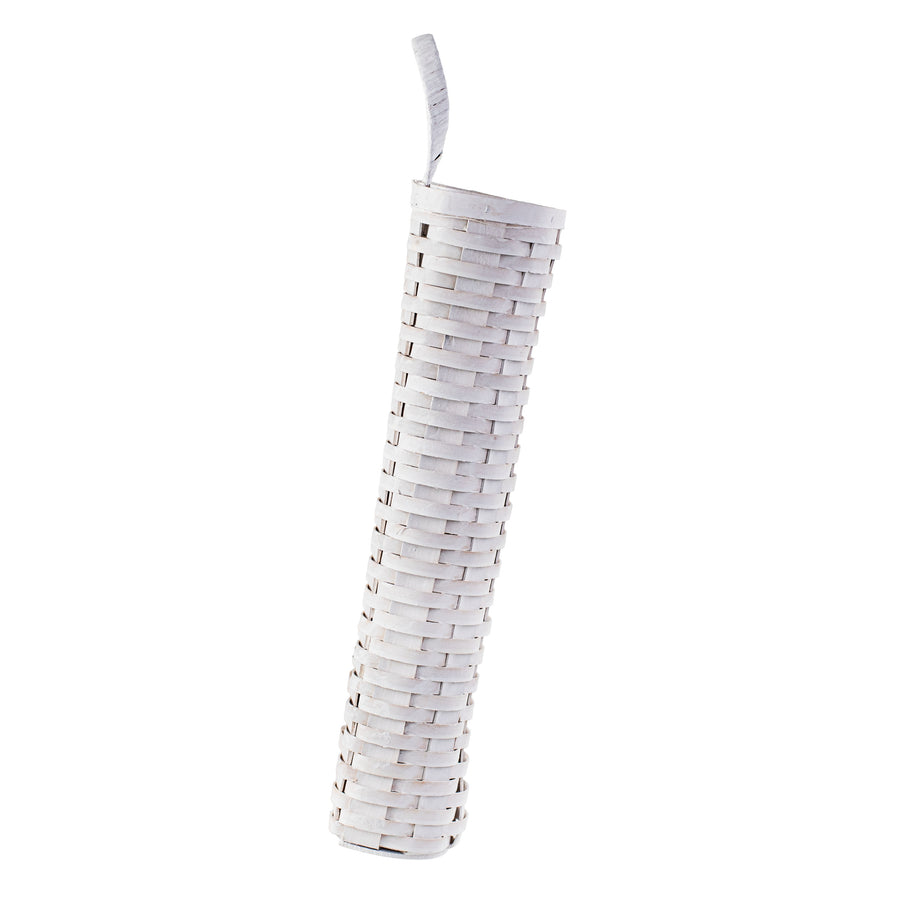 18" Long John Woven Wall Basket: White Wash