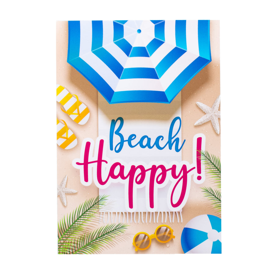 10" Waterproof Sign: Beach Happy