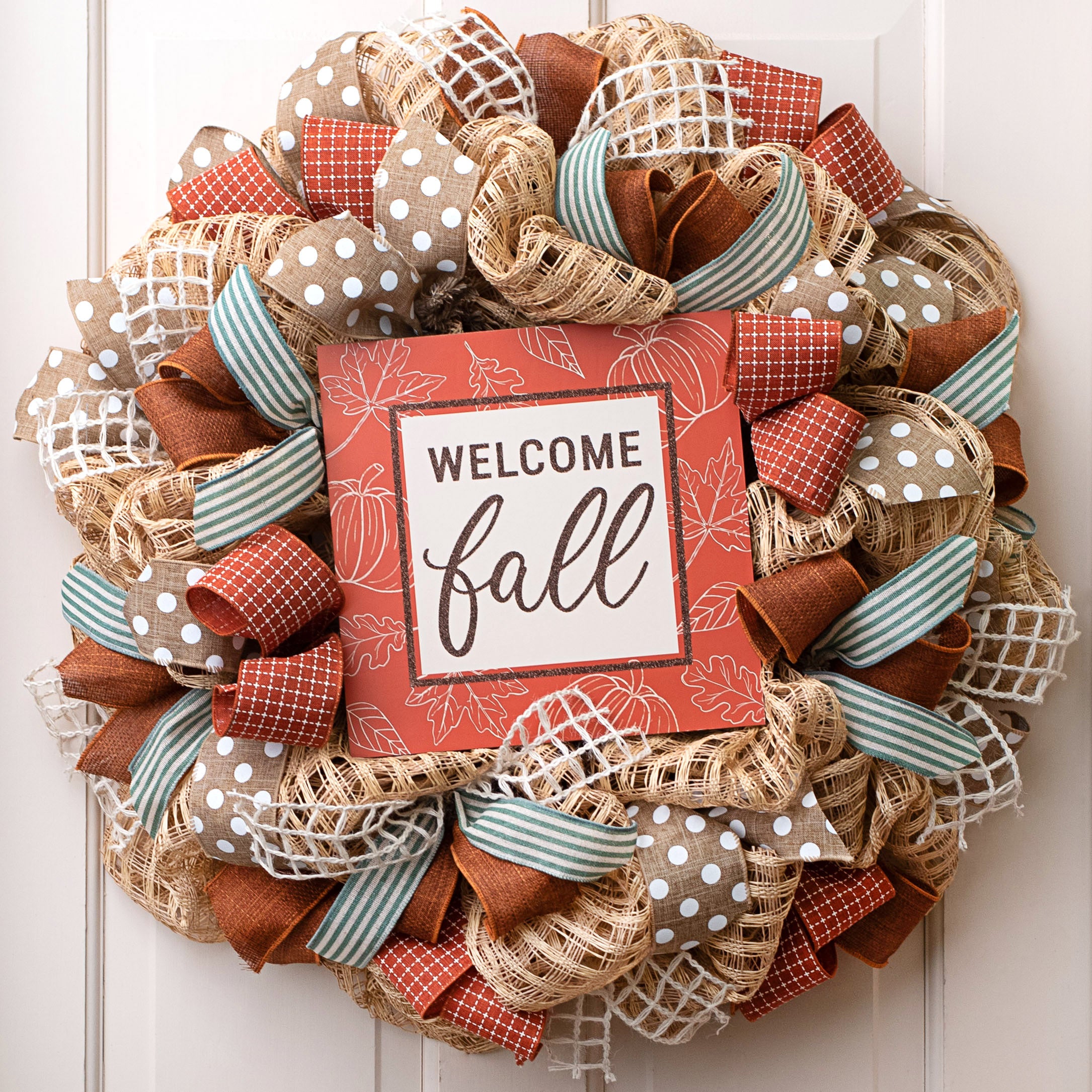 10" Square Wooden Sign: Welcome Fall