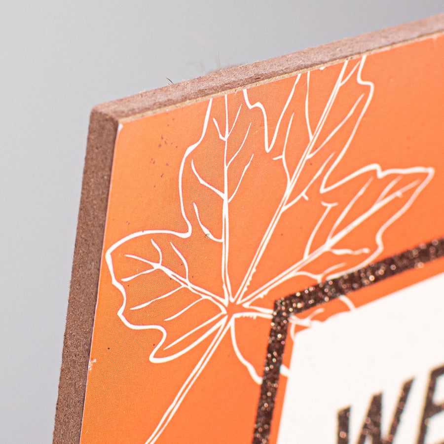 10" Square Wooden Sign: Welcome Fall