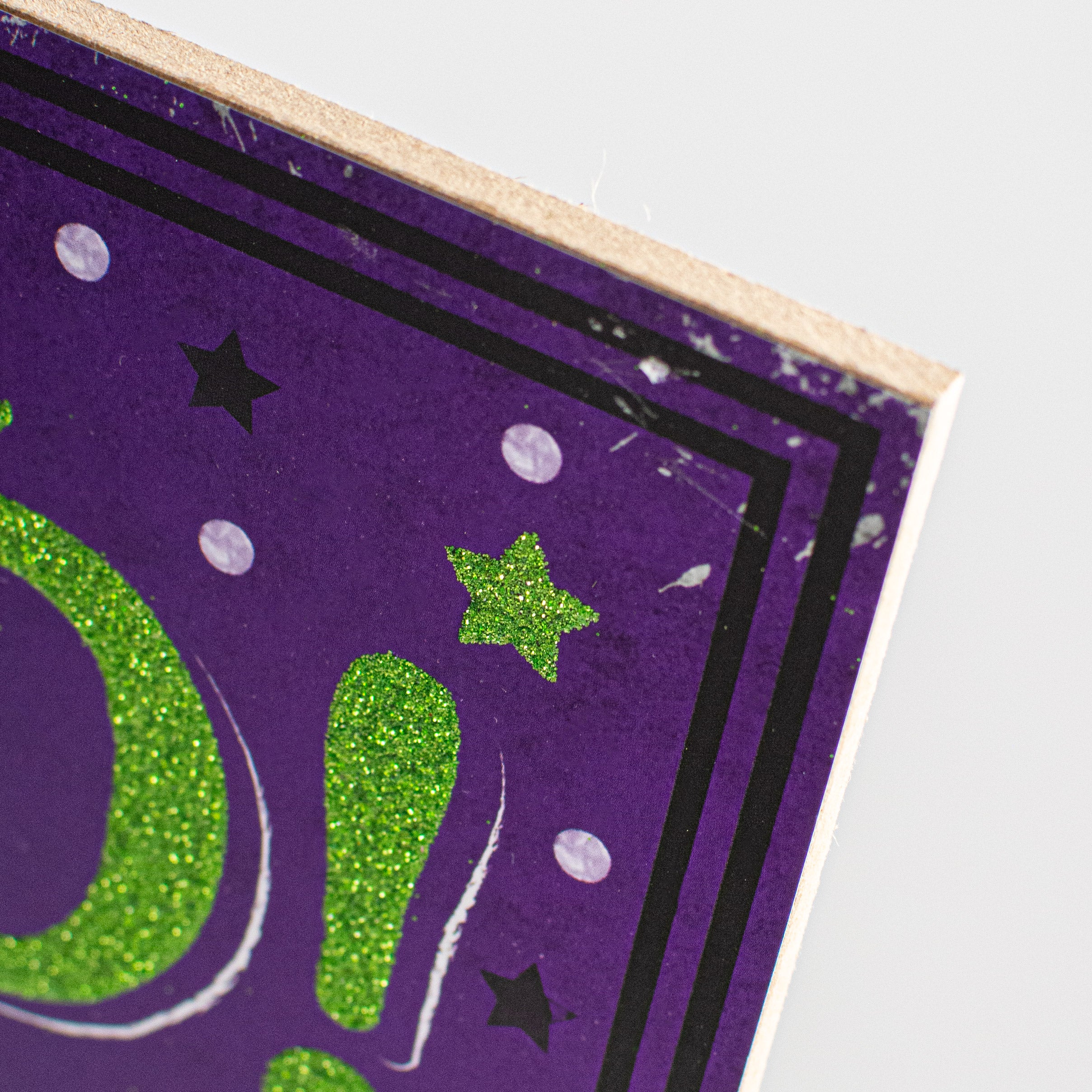 10" Square Wooden Sign: Glitter Peek-A-Boo Mummy