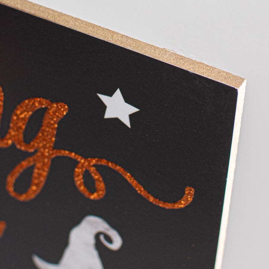 10" Square Wooden Sign: Witching You Happy Halloween