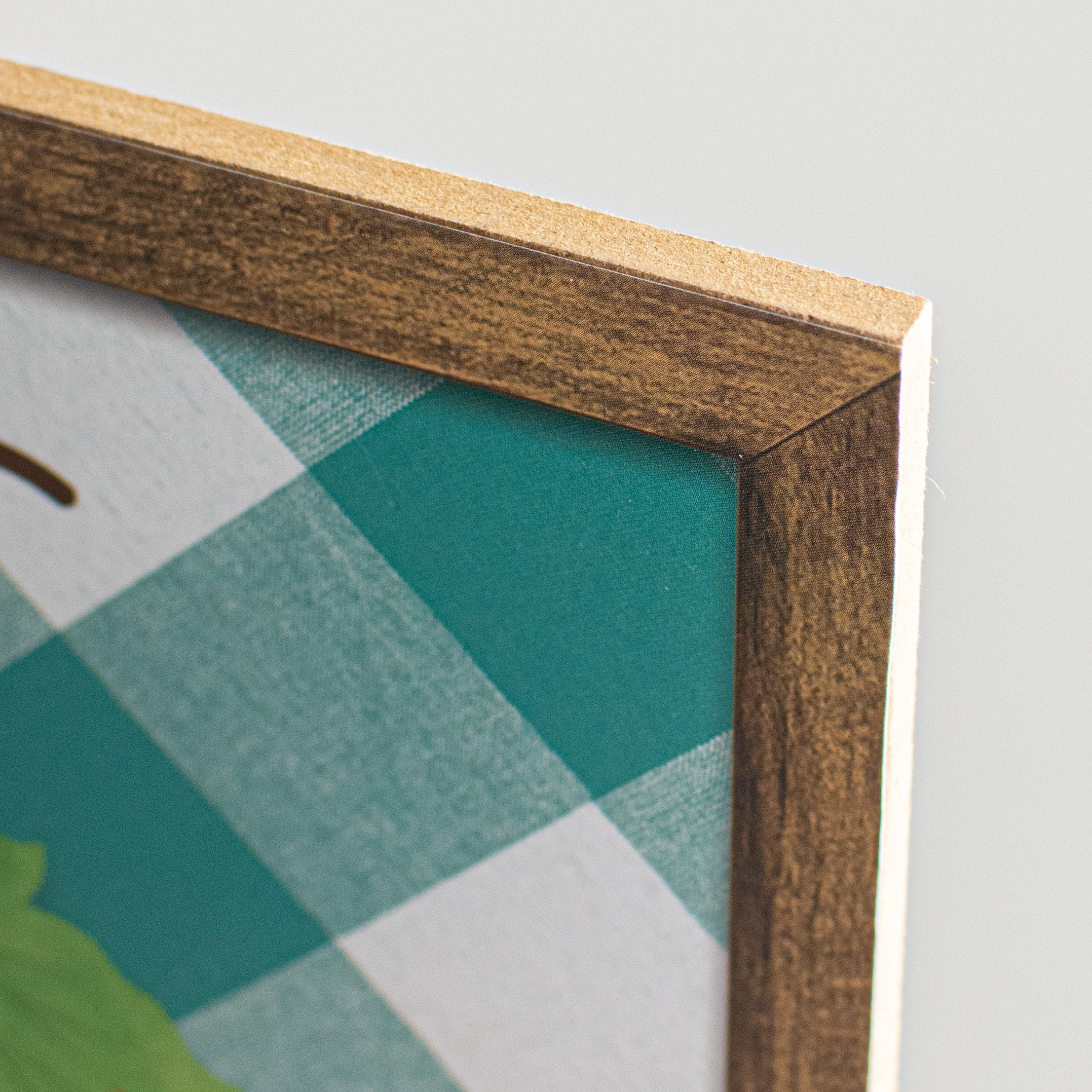 10" Square Short Pumpkin Check Sign: Teal & Orange