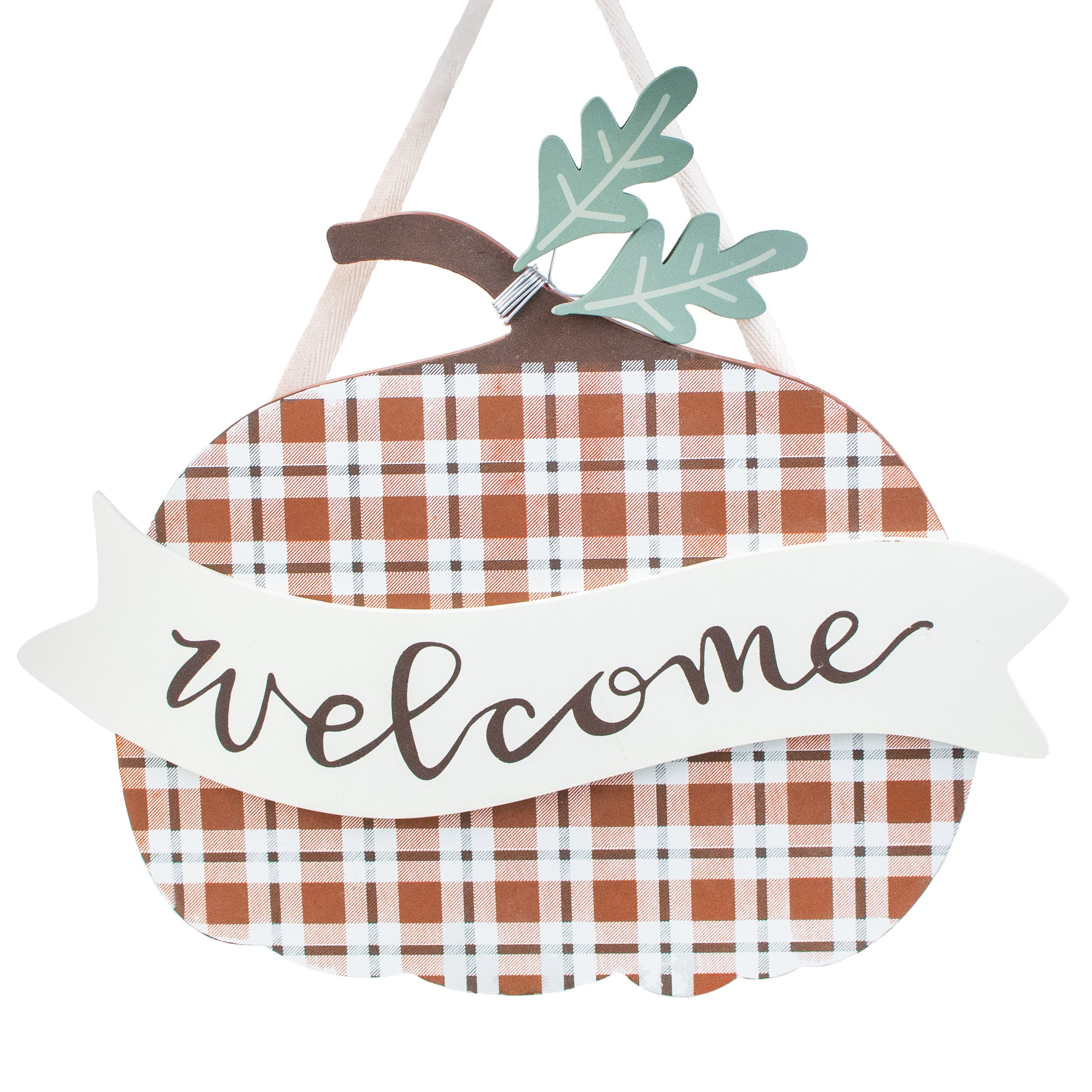 12" Welcome Fall Pumpkin Hanging Decor