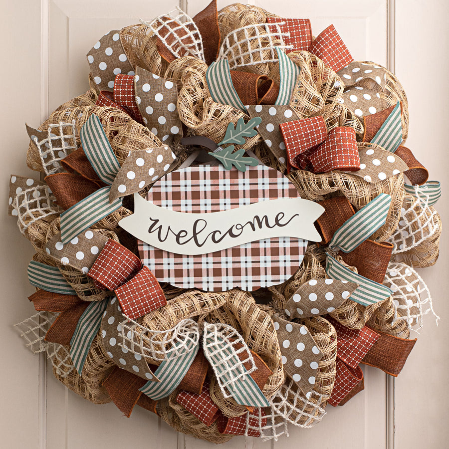 12" Welcome Fall Pumpkin Hanging Decor