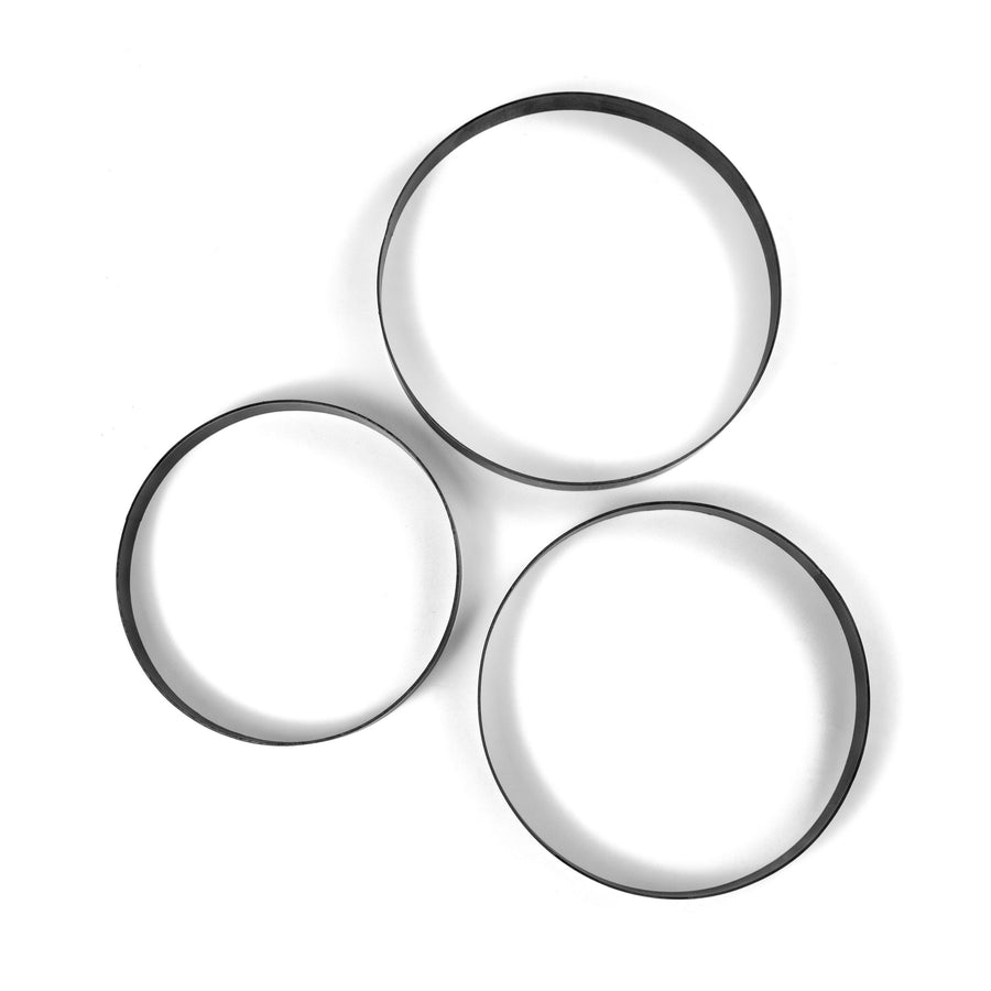 9.75-12" Metal Wreath Ring: Matte Black (Set of 3)