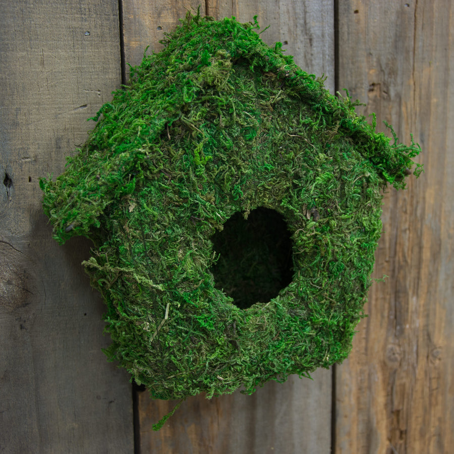 8" Green Moss Birdhouse