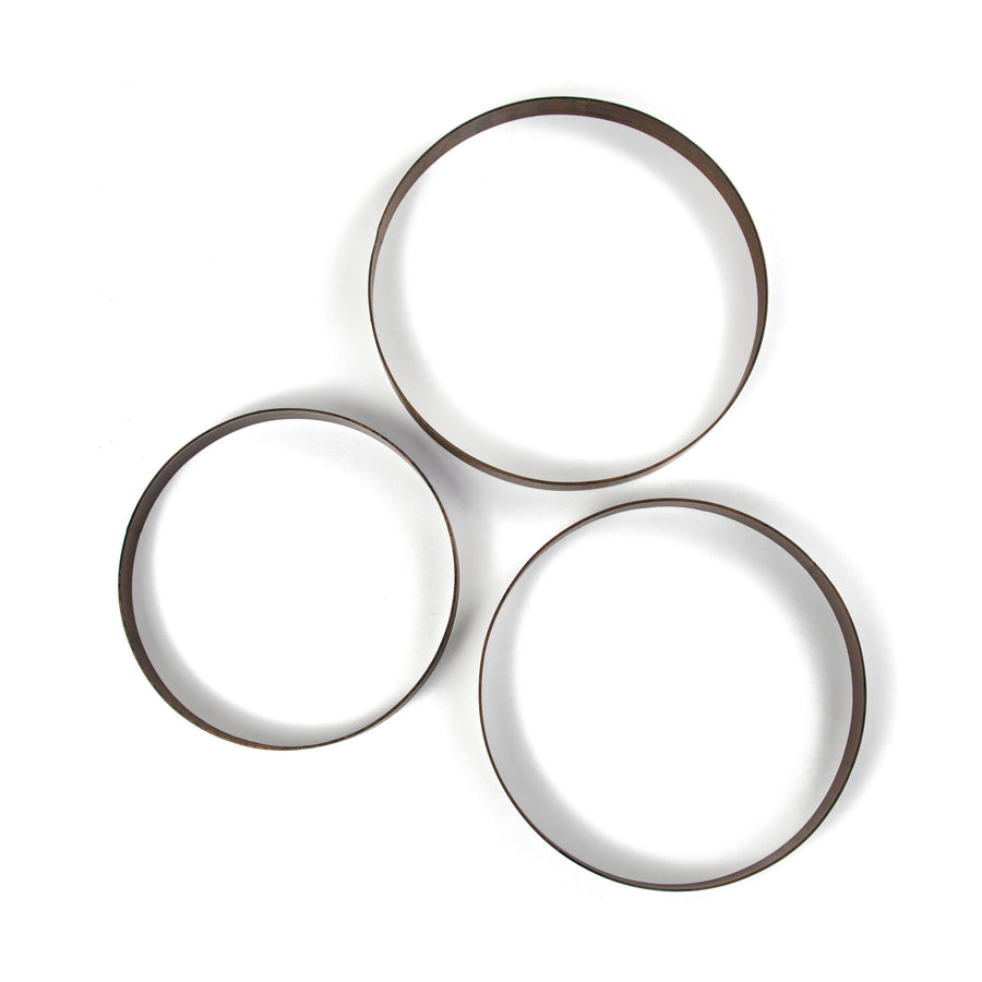 9.75-12" Metal Wreath Ring: Antique Rust (Set of 3)