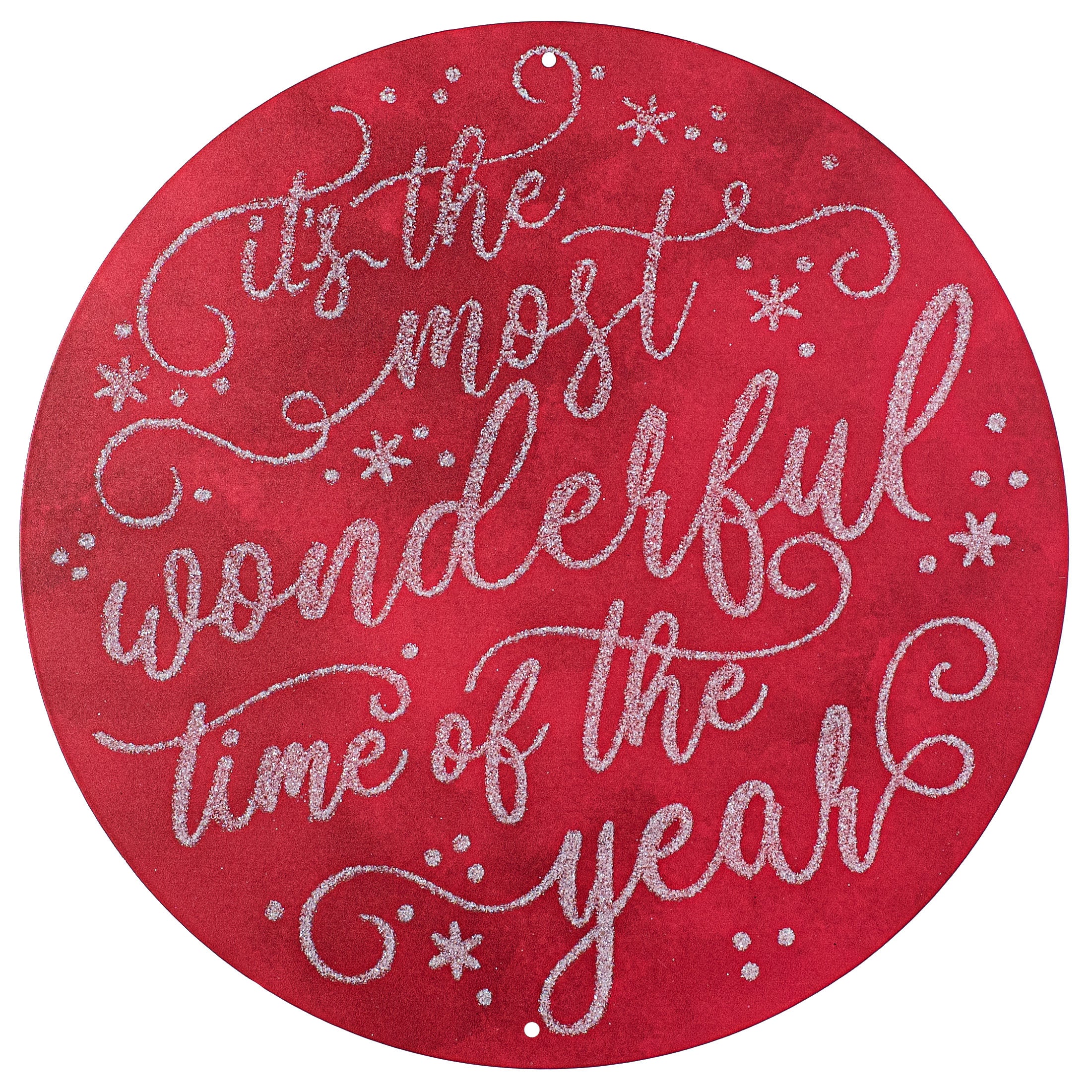 12" Metal Sign: Red Most Wonderful Time of the Year