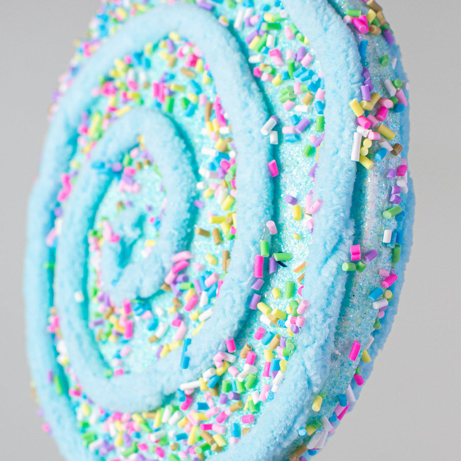 22" Chenille Sprinkle Lollipop Pick: Light Blue