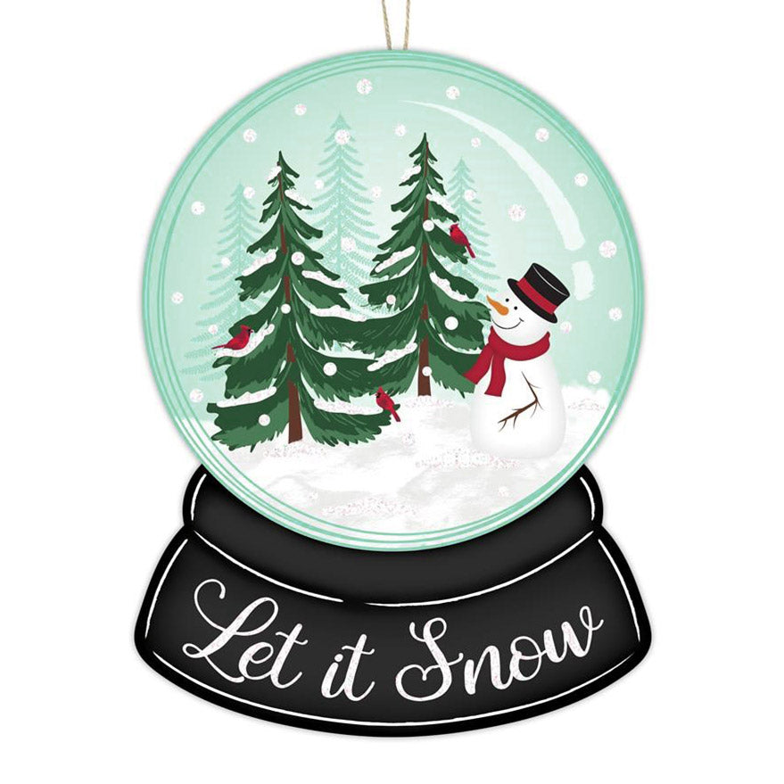 12" Robin's Egg Blue Let It Snow Globe Sign