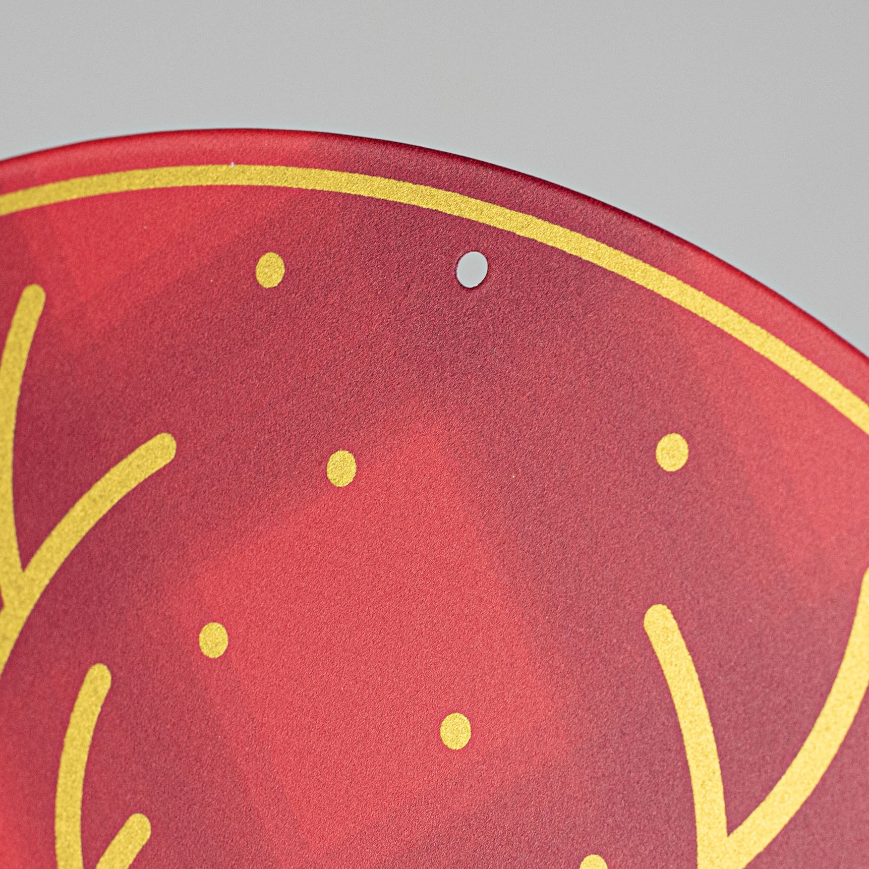12" Metal Sign: Red & Gold Oh Deer Christmas