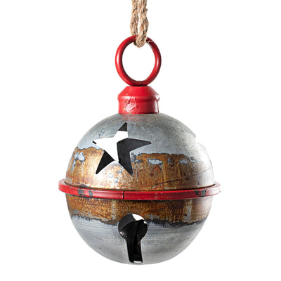 7" Jumbo Jingle Bell: Galvanized, Rust, Red