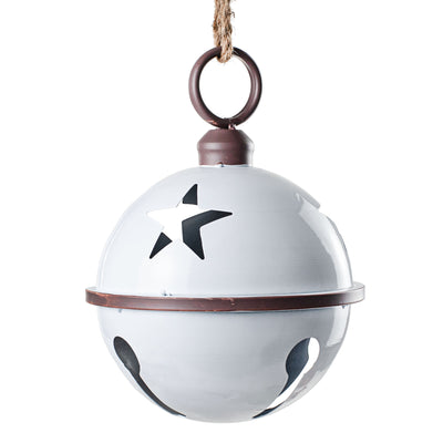 9" Jumbo Jingle Bell: Shiny White