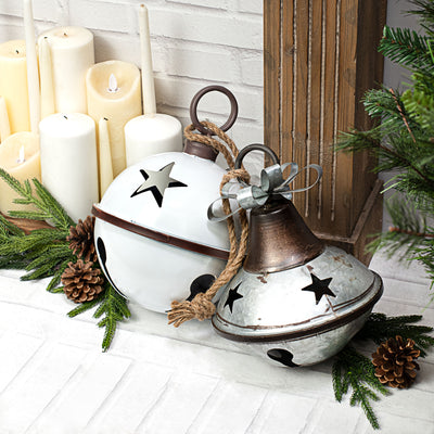 9" Jumbo Jingle Bell: Shiny White