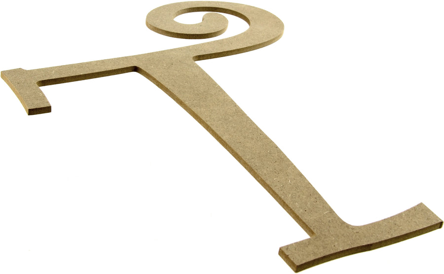 14" Decorative Wooden Curly Letter: T