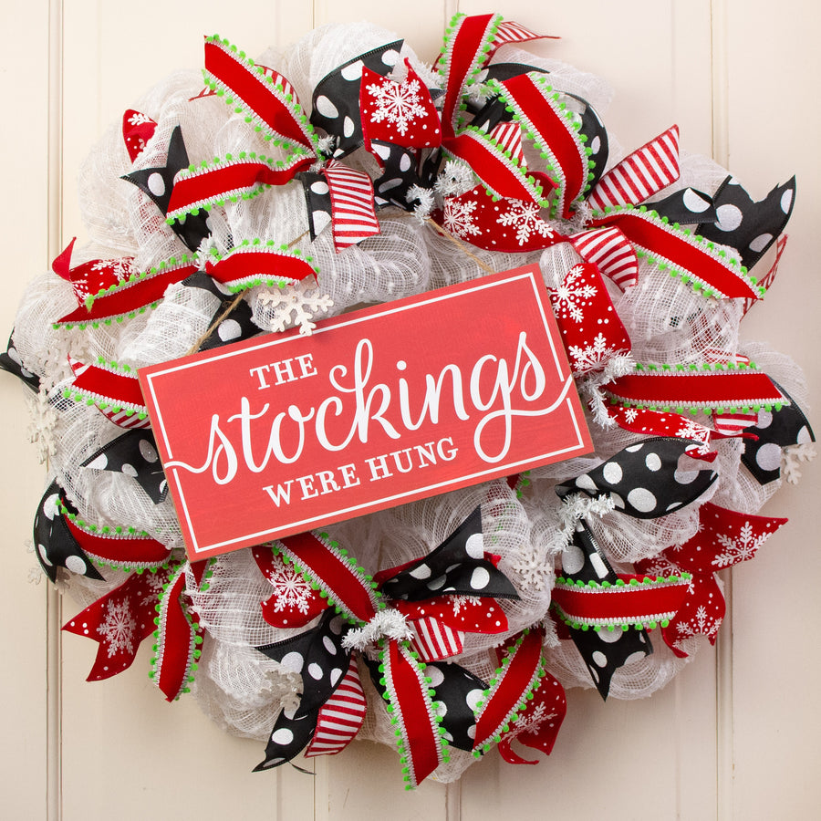12" Wooden Sign: The Stockings Were Hung