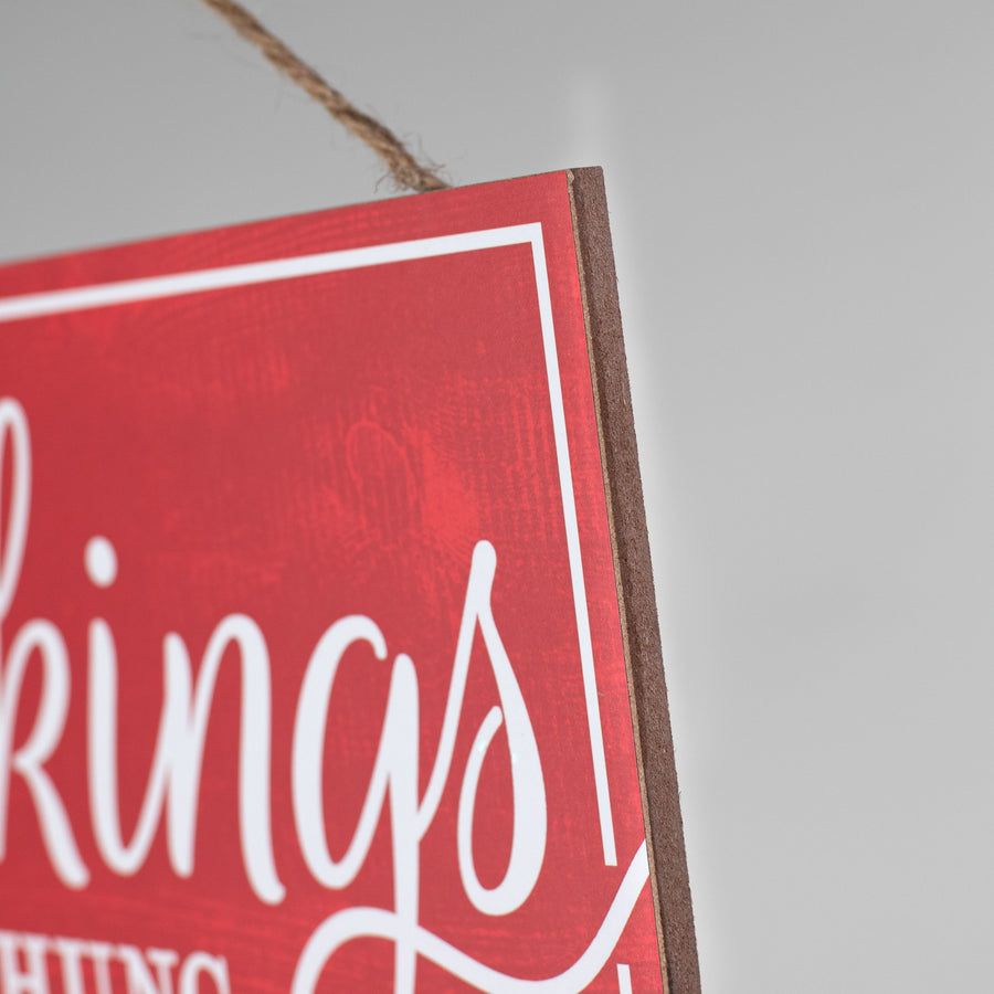12" Wooden Sign: The Stockings Were Hung