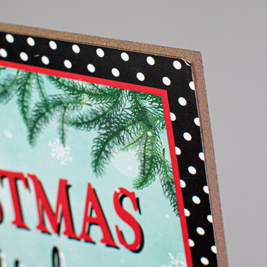 10" Square Wooden Sign: Oh Deer Christmas is Here