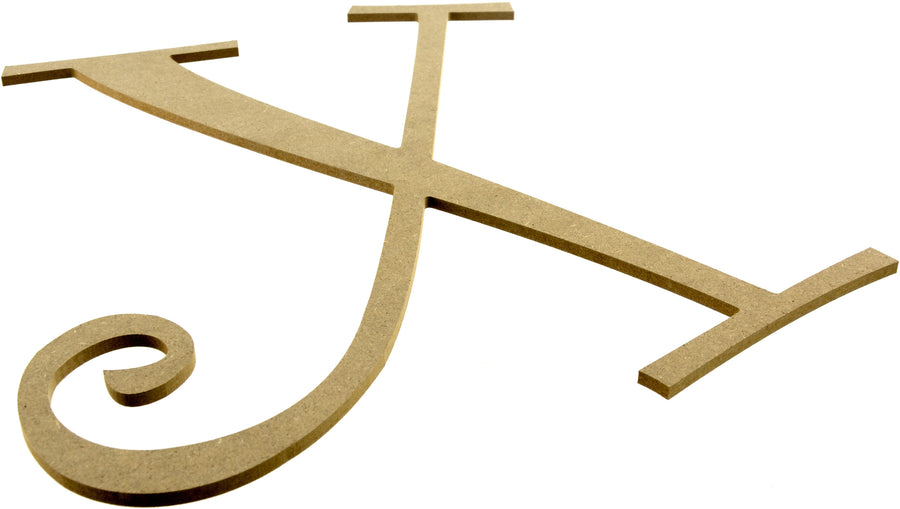 14" Decorative Wooden Curly Letter: X