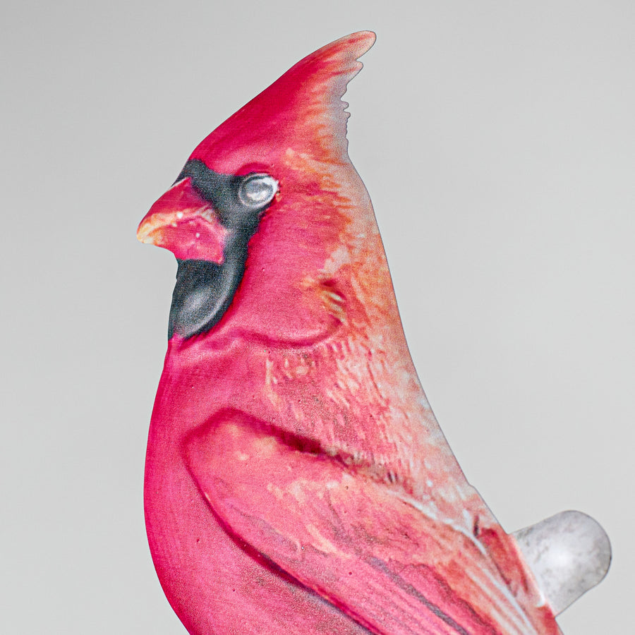 10.5" Metal Embossed Hanger: Cardinal On Branch