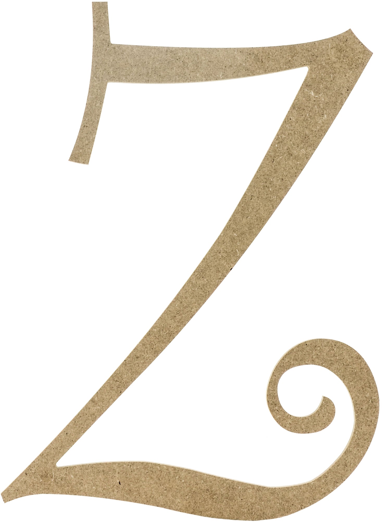14" Decorative Wooden Curly Letter: Z