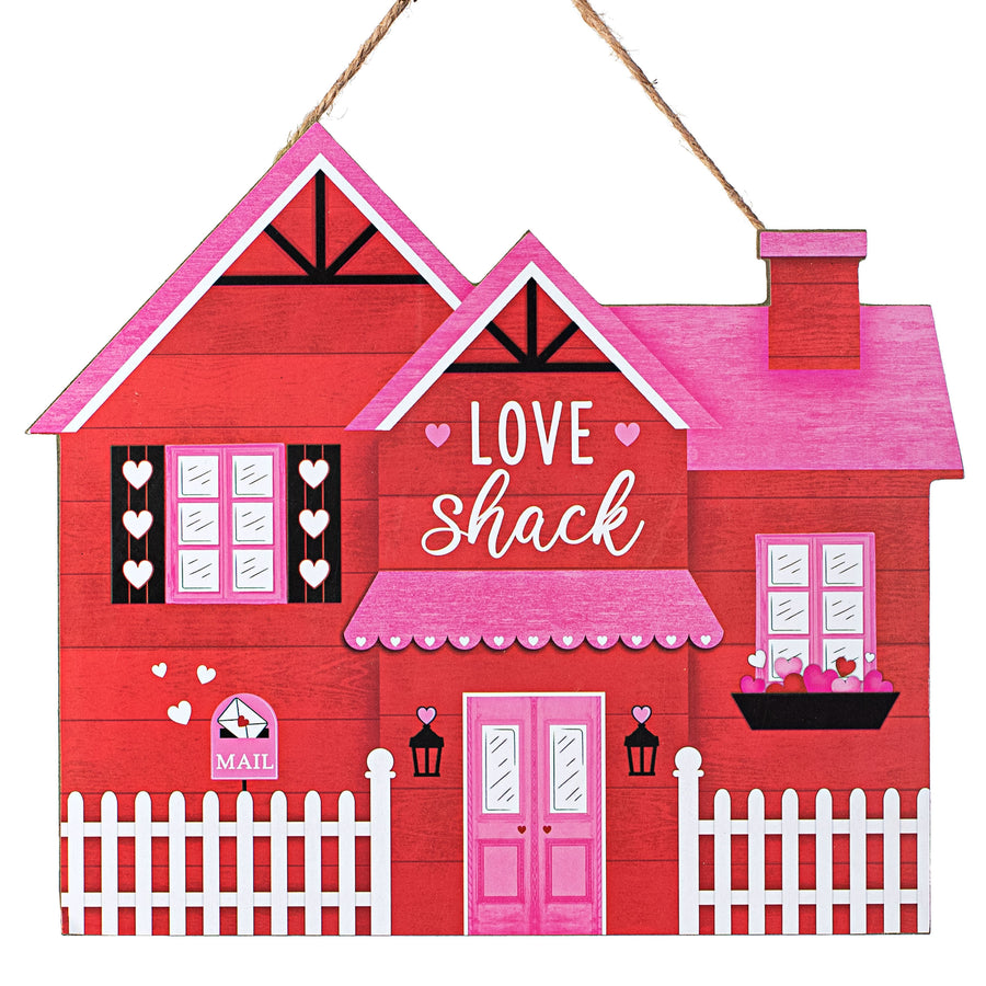 11" Wooden House Sign: Love Shack Valentine
