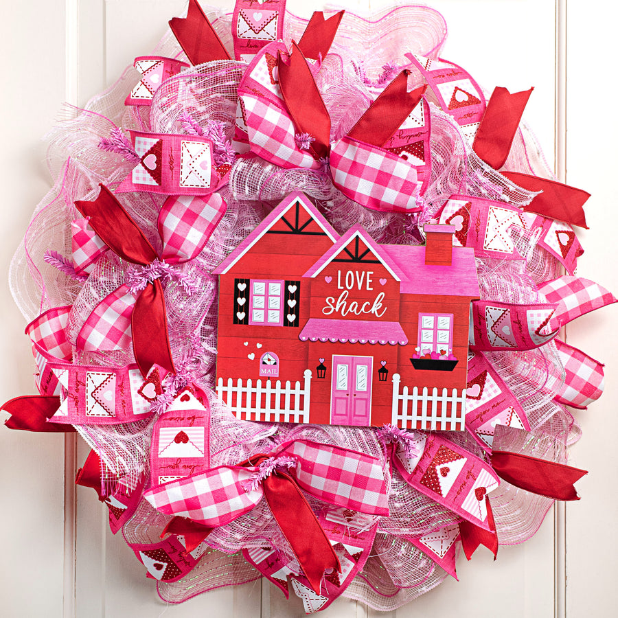 11" Wooden House Sign: Love Shack Valentine