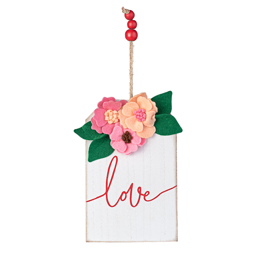 7" Pink Combo Ranunculus Love Ornament